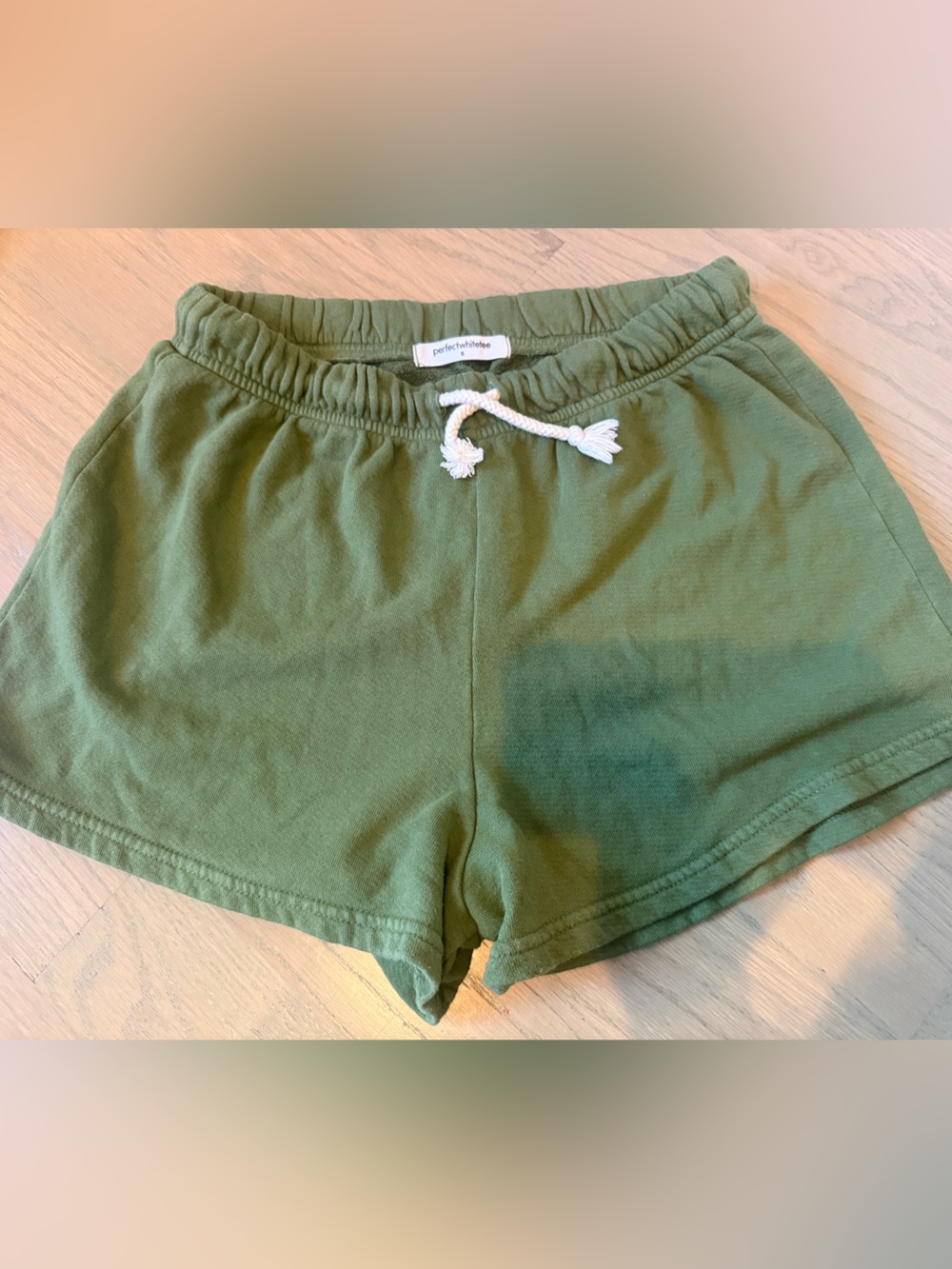 perfectwhitetee Olive Drawstring Lounge Shorts